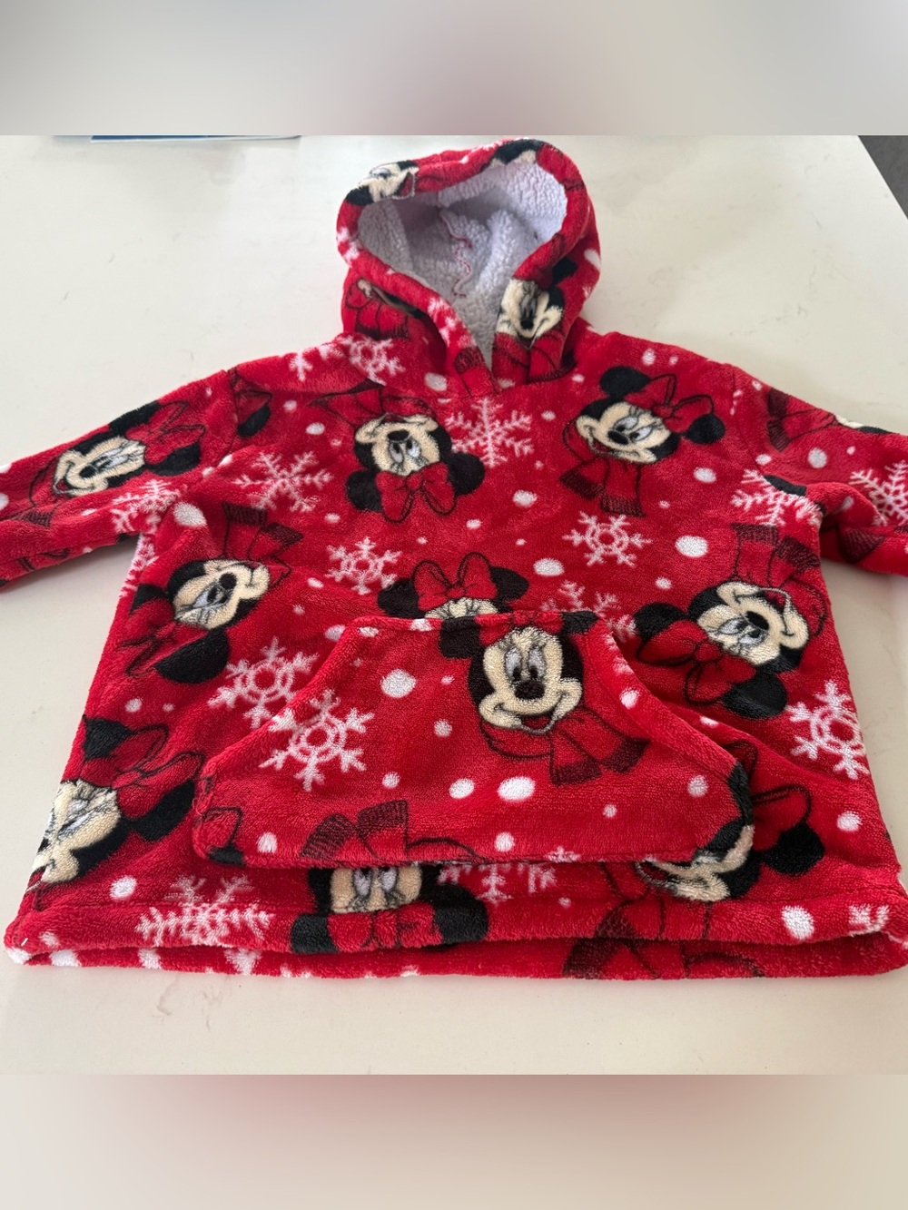 Disney Minnie Red and Pink Fleece Hoodie size 2t